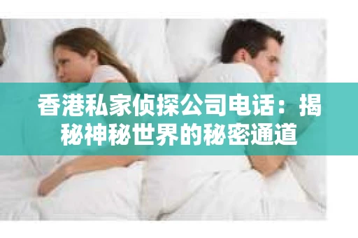 香港私家侦探公司电话：揭秘神秘世界的秘密通道